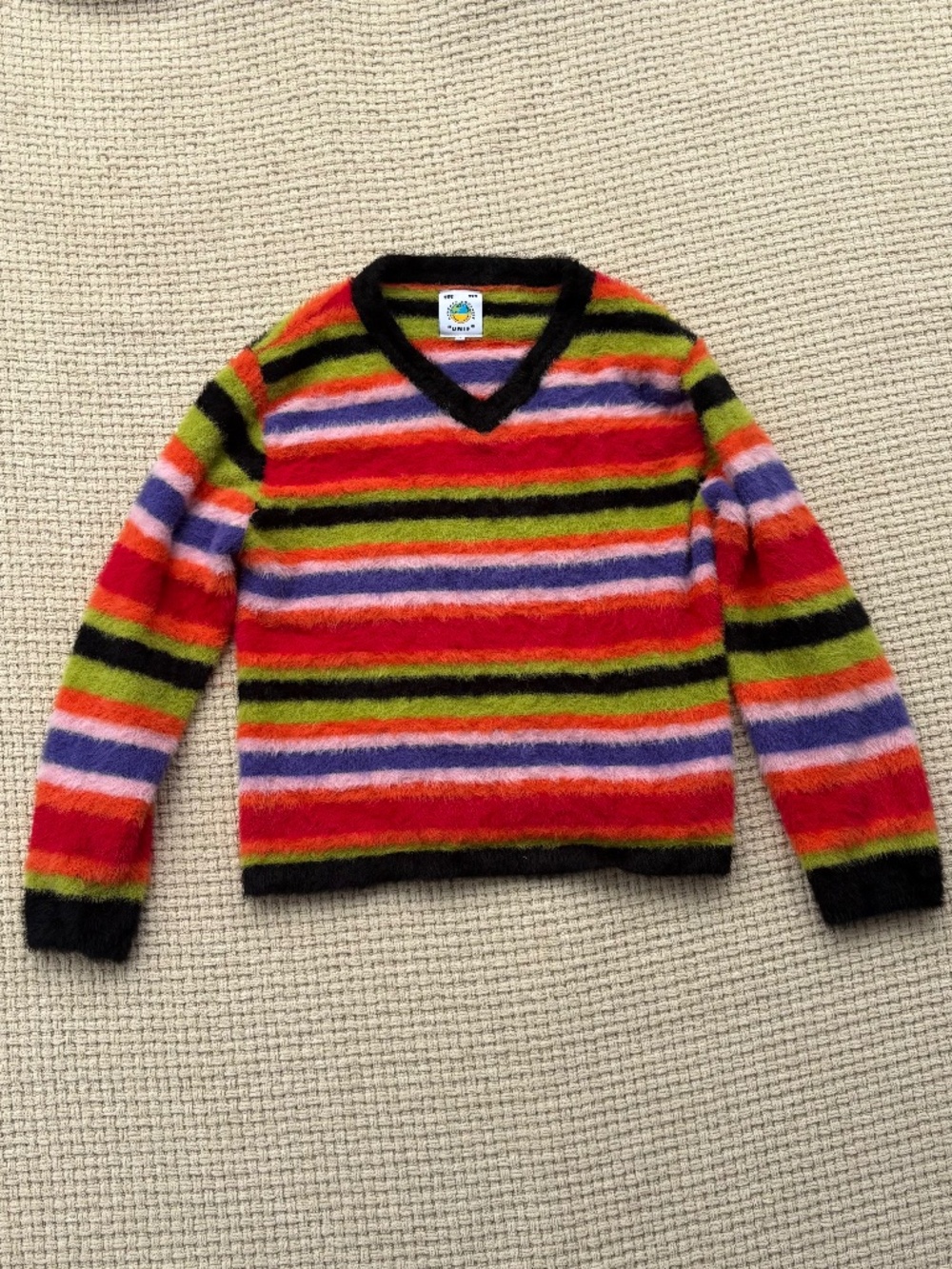 Unif Fuzzy Unisex Striped Sweater Oversized Multi Color (S)